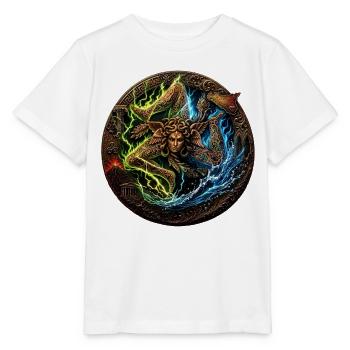 Sicilia n'do cori – trinacria-Sturm-Ausgabe - Stanley/Stella Kinder T-Shirt MINI CREATOR  - Weiß - Vorne - Maike (125cm)