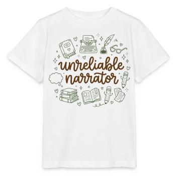 Unzuverlässiger Erzähler, Buchliebhaber, Autor - Stanley/Stella Kinder T-Shirt MINI CREATOR  - Weiß - Vorne - Maike (125cm)