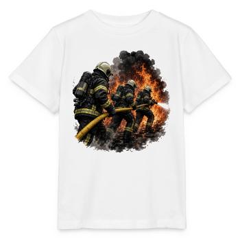 Extinguishing attack in a sea of flames - Stanley/Stella MINI CREATOR Kids’ T-Shirt - white - Front - Maike (125cm)