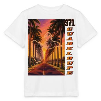 Guadeloupe 971 Map and Route des Palmiers - Stanley/Stella MINI CREATOR Kids’ T-Shirt - white - Front - Maike (125cm)