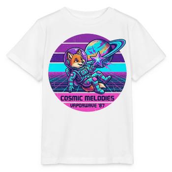 Astronaut Fox Space Retro Vaporwave - Stanley/Stella MINI CREATOR Kids’ T-Shirt - white - Front - Maike (125cm)