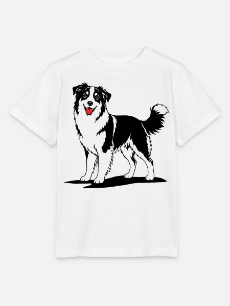Australian Shepherd schwarzweiß - Stanley/Stella Kinder T-Shirt MINI CREATOR  - Weiß