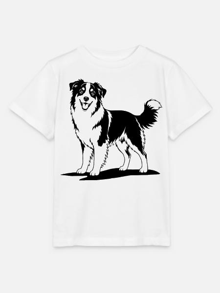 Australian Shepherd schwarz - Stanley/Stella Kinder T-Shirt MINI CREATOR - Weiß
