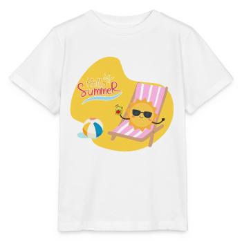 Hallo Summer Sunshine - Stanley/Stella Kinder T-Shirt MINI CREATOR  - Weiß - Vorne - Maike (125cm)