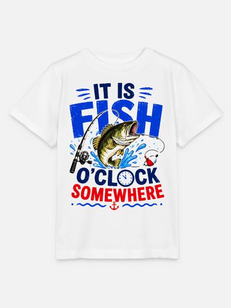 Angelhumor Fischerfisch Retro-Geschenk - Stanley/Stella Kinder T-Shirt MINI CREATOR  - Weiß