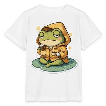 Frosch im Regenmantel - Stanley/Stella Kinder T-Shirt MINI CREATOR  - Weiß - Vorne - Maike (125cm)