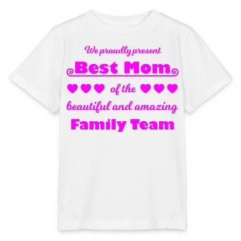 Meilleure équipe de maman – Family Joy Pink - T-shirt bio MINI CREATOR Stanley/Stella Enfant - blanc - Devant - Maike (125cm)