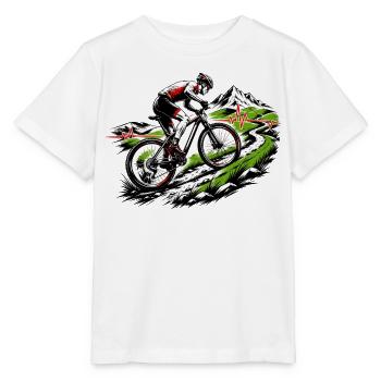 Pulsation en descente VTT Battement de cœur Cycler Adrénaline Vitesse - T-shirt bio MINI CREATOR Stanley/Stella Enfant - blanc - Devant - Maike (125cm)