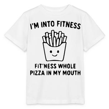 I'm Into Fitness – Funny Fast Food & Gym Saying - Stanley/Stella MINI CREATOR Kids’ T-Shirt - white - Front - Maike (125cm)