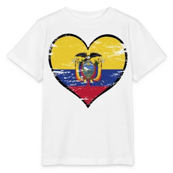 Ecuador Herzflagge used - Stanley/Stella Kinder T-Shirt MINI CREATOR  - Weiß - Vorne - Maike (125cm)