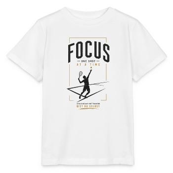 Tennis Design One shot at a time - Stanley/Stella Kinder T-Shirt MINI CREATOR  - Weiß - Vorne - Maike (125cm)