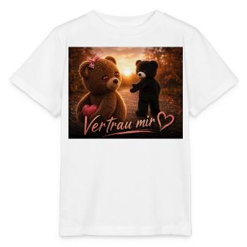 Vertrau mir – Süße Teddybären - Stanley/Stella Kinder T-Shirt MINI CREATOR  - Weiß - Vorne - Maike (125cm)