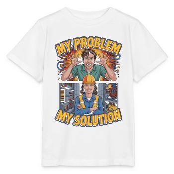 Électricien industriel : mon problème : ma mère de pictogrammes - T-shirt bio MINI CREATOR Stanley/Stella Enfant - blanc - Devant - Maike (125cm)