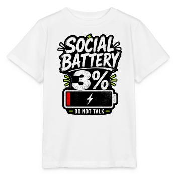 Batterie sociale : ne parle pas - T-shirt bio MINI CREATOR Stanley/Stella Enfant - blanc - Devant - Maike (125cm)