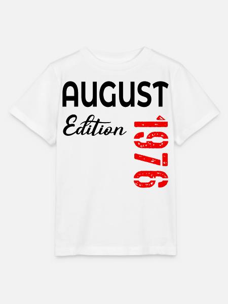 50. Geburtstag August 1976 - Stanley/Stella Kinder T-Shirt MINI CREATOR - Weiß
