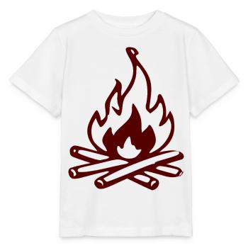 Silhouette Feu de camp rouge - T-shirt bio MINI CREATOR Stanley/Stella Enfant - blanc - Devant - Maike (125cm)