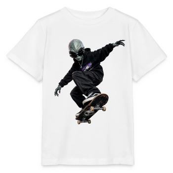 Alien Skater  - Stanley/Stella MINI CREATOR Kids’ T-Shirt - white - Front - Maike (125cm)