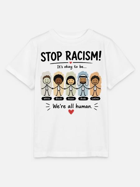 Stopp Rassismus wir sind alle Menschen - Stanley/Stella Kinder T-Shirt MINI CREATOR - Weiß
