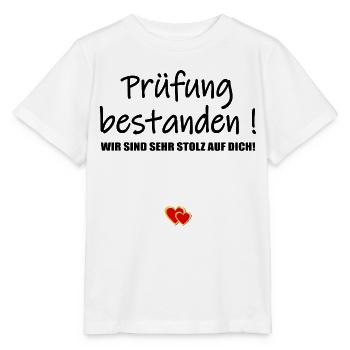 Glückwunsch Prüfung bestanden - Stanley/Stella Kinder T-Shirt MINI CREATOR  - Weiß - Vorne - Maike (125cm)