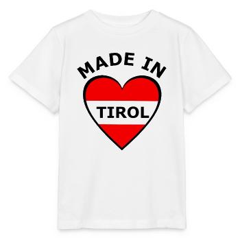 Tirol Herzflagge Rot Weiß - Stanley/Stella Kinder T-Shirt MINI CREATOR  - Weiß - Vorne - Maike (125cm)