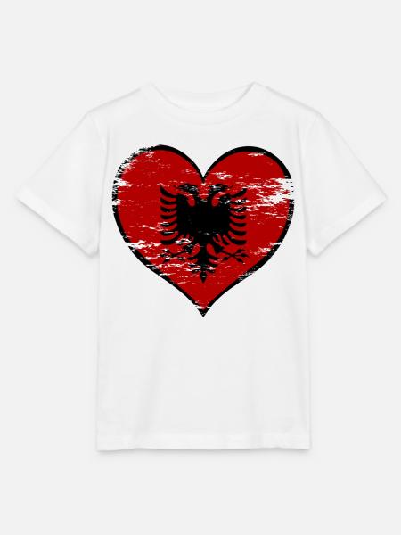 Albanien Herzflagge - Stanley/Stella Kinder T-Shirt MINI CREATOR  - Weiß
