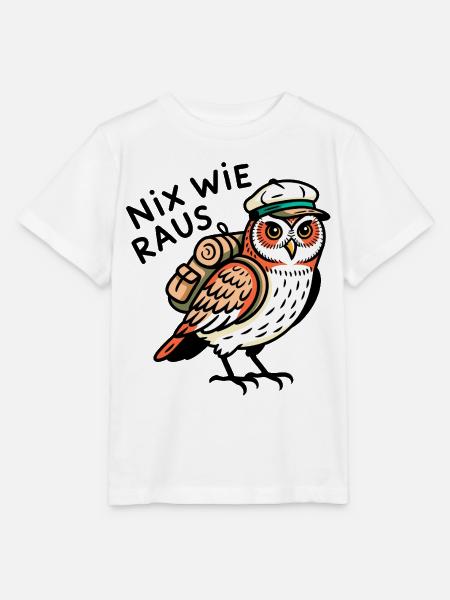 Eule mit Rucksack - Stanley/Stella Kinder T-Shirt MINI CREATOR - Weiß