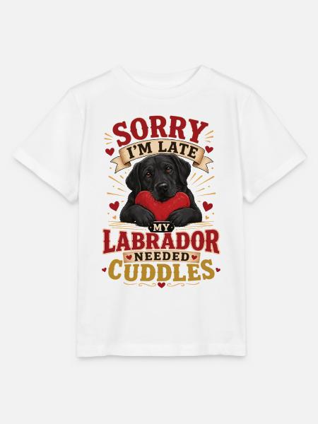 Black Labrador Cuddles Shirt - Stanley/Stella Kinder T-Shirt MINI CREATOR - Weiß