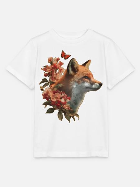Fuchs mit Schmetterling - Stanley/Stella Kinder T-Shirt MINI CREATOR - Weiß