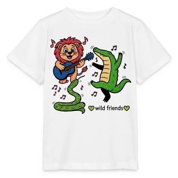 Animal friends make music - Stanley/Stella MINI CREATOR Kids’ T-Shirt - white - Front - Maike (125cm)