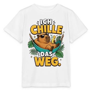 Ich Chille Das Weg Capybara Shirt - Stanley/Stella Kinder T-Shirt MINI CREATOR  - Weiß - Vorne - Maike (125cm)