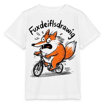 Fox on Bicycle - Stanley/Stella MINI CREATOR Kids’ T-Shirt - white - Front - Maike (125cm)