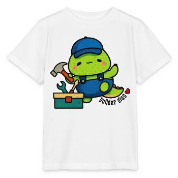 Builder's Dino with Toolbox - Stanley/Stella MINI CREATOR Kids’ T-Shirt - white - Front - Maike (125cm)