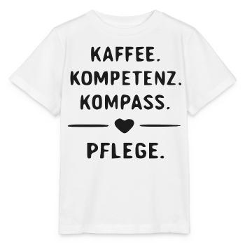Kaffee Kompetenz Kompass Pflege - Stanley/Stella Kinder T-Shirt MINI CREATOR  - Weiß - Vorne - Maike (125cm)