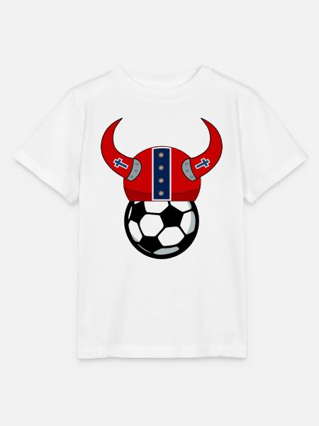 Norwegen - Fußball Wikingerhelm - Stanley/Stella Kinder T-Shirt MINI CREATOR  - Weiß