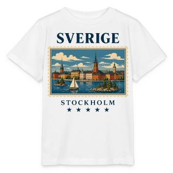 Schweden Stockholm Vintage Reisemarke - Stanley/Stella Kinder T-Shirt MINI CREATOR  - Weiß - Vorne - Maike (125cm)