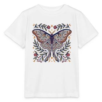 Ornement fleur en forme de papillon - T-shirt bio MINI CREATOR Stanley/Stella Enfant - blanc - Devant - Maike (125cm)