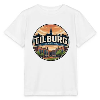 Badge de voyage rétro de la Spoorzone de Tilburg - T-shirt bio MINI CREATOR Stanley/Stella Enfant - blanc - Devant - Maike (125cm)
