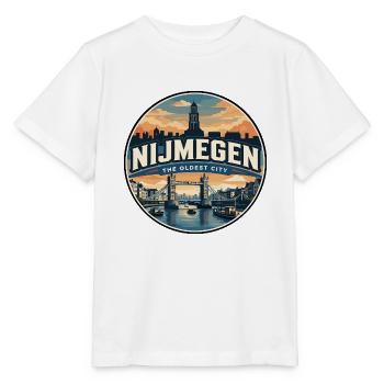 Retro Nijmegen Waalbrug Travel Badge - Stanley/Stella MINI CREATOR Kids’ T-Shirt - white - Front - Maike (125cm)