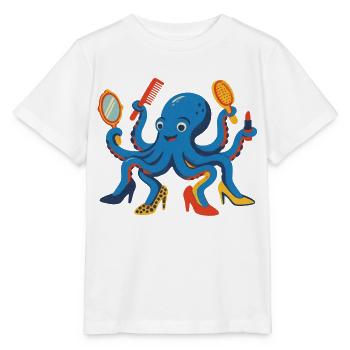 Style pieuvre - T-shirt bio MINI CREATOR Stanley/Stella Enfant - blanc - Devant - Maike (125cm)