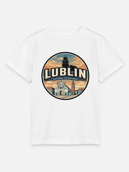 Retro Lublin Krakauer Tor Reiseabzeichen - Stanley/Stella Kinder T-Shirt MINI CREATOR  - Weiß