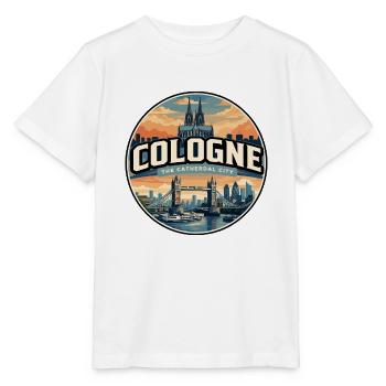 Retro Cologne Cathedral Travel Badge - Stanley/Stella MINI CREATOR Kids’ T-Shirt - white - Front - Maike (125cm)