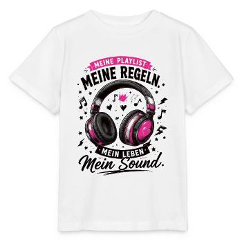 Meine Playlist Meine Regeln Mein Leben Mein Sound - Stanley/Stella Kinder T-Shirt MINI CREATOR  - Weiß - Vorne - Maike (125cm)