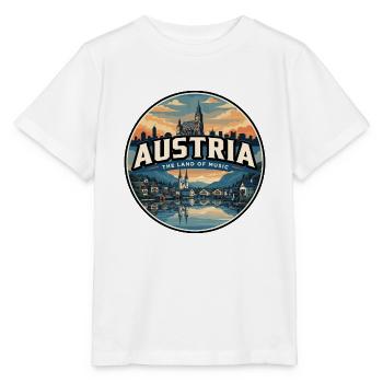 Insigne rétro autrichien Hallstatt Lake - T-shirt bio MINI CREATOR Stanley/Stella Enfant - blanc - Devant - Maike (125cm)