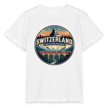 Insigne du train Cervin en Suisse rétro - T-shirt bio MINI CREATOR Stanley/Stella Enfant - blanc - Devant - Maike (125cm)