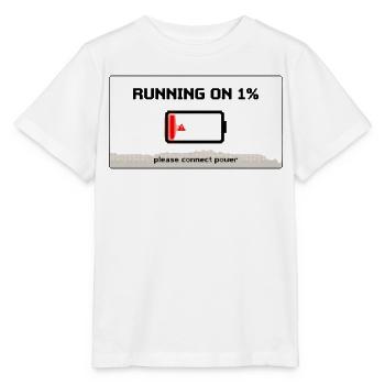 Running on 1% Shirt – Funny Battery - Stanley/Stella MINI CREATOR Kids’ T-Shirt - white - Front - Maike (125cm)