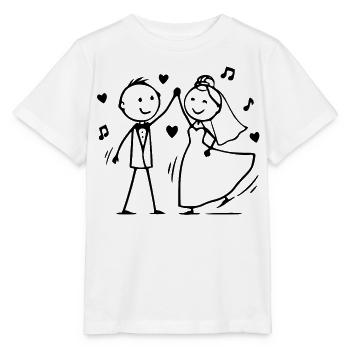 Hochzeitspaar Cartoon tanzen - Stanley/Stella Kinder T-Shirt MINI CREATOR  - Weiß - Vorne - Maike (125cm)
