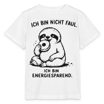 Ich bin energiesparend Faultier - Stanley/Stella Kinder T-Shirt MINI CREATOR  - Weiß - Vorne - Maike (125cm)