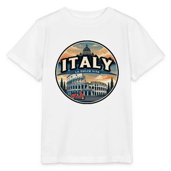Retro Italy Colosseum Travel Badge - Stanley/Stella MINI CREATOR Kids’ T-Shirt - white - Front - Maike (125cm)