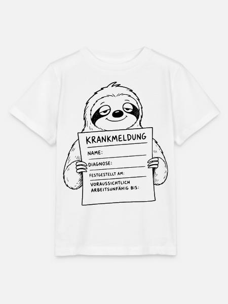 Faultier Krankmeldung ausfüllen - Stanley/Stella Kinder T-Shirt MINI CREATOR - Weiß