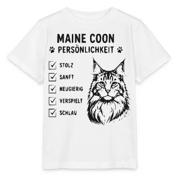 Maine Coon Persönlichkeit - Stanley/Stella Kinder T-Shirt MINI CREATOR  - Weiß - Vorne - Maike (125cm)
